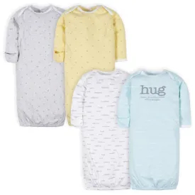 4-Pack Baby Neutral Hugs Gowns