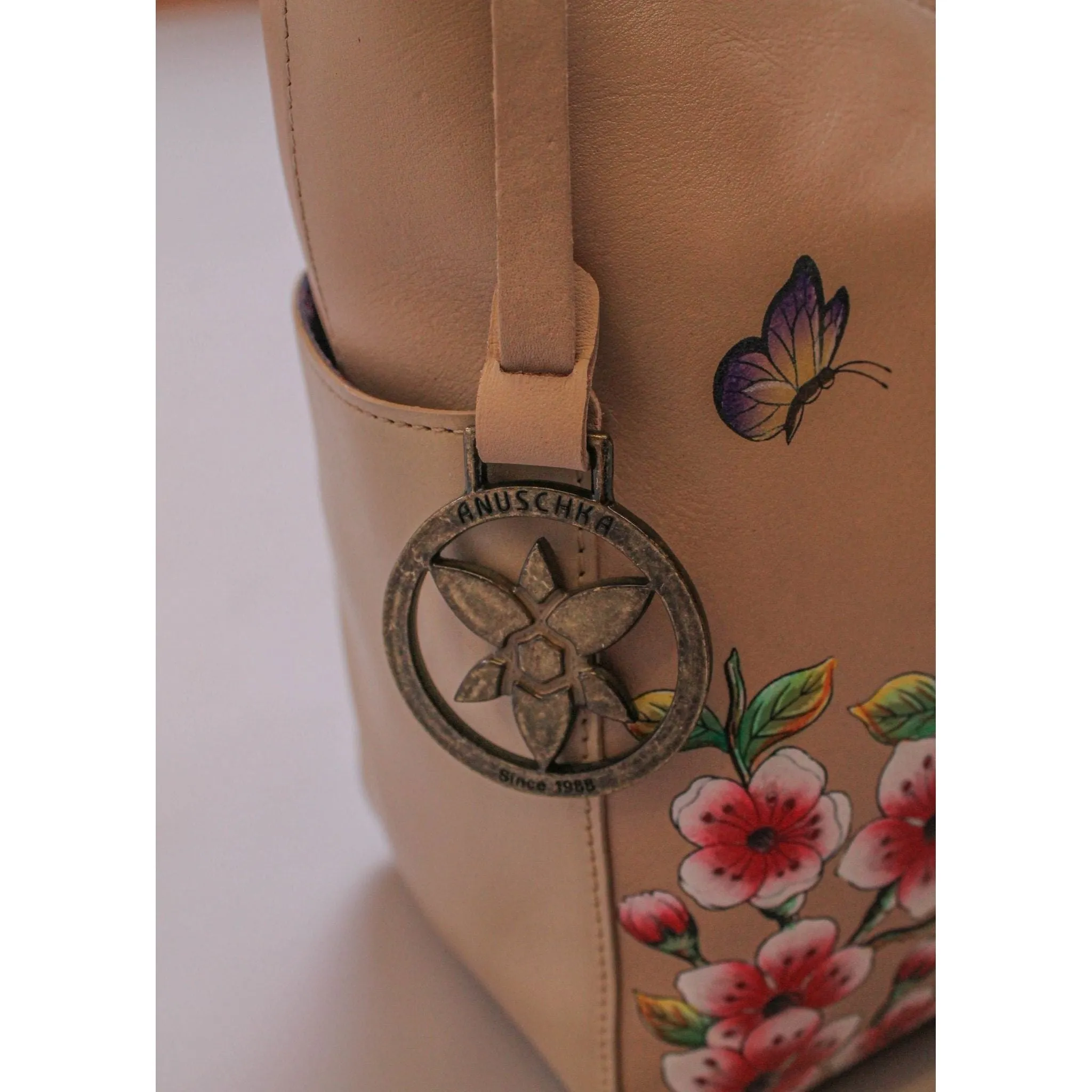 Anuschka Leather Purse with Flowers