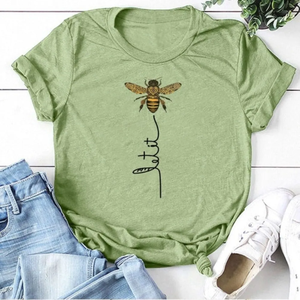 Bee Kind Aesthetics Graphic Short Sleeve Cotton Polyester T Shirt