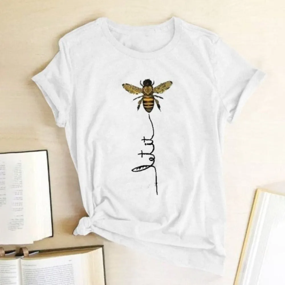 Bee Kind Aesthetics Graphic Short Sleeve Cotton Polyester T Shirt