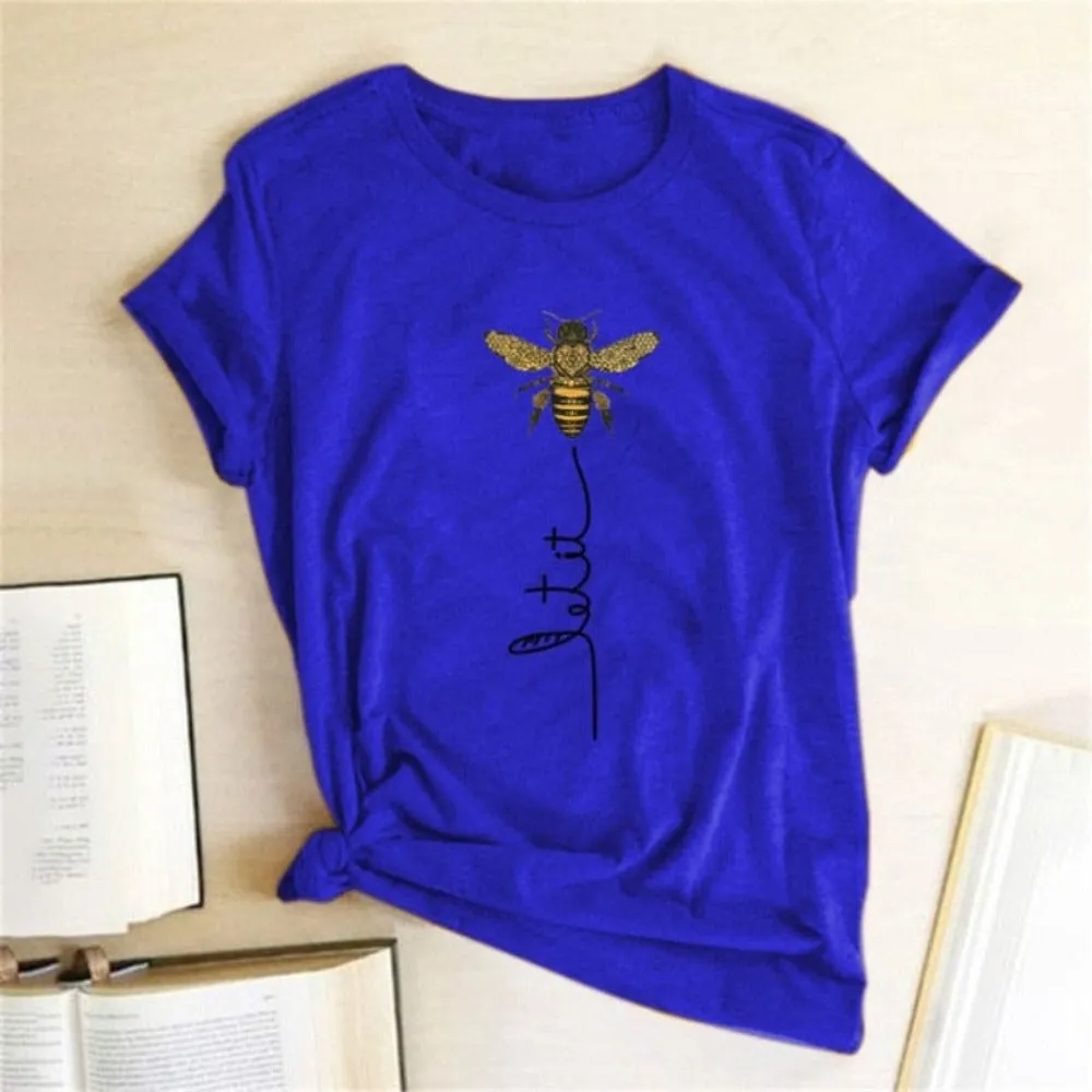 Bee Kind Aesthetics Graphic Short Sleeve Cotton Polyester T Shirt