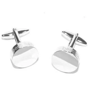 Best Man Laser Etched Round Engravable  Wedding Cufflinks