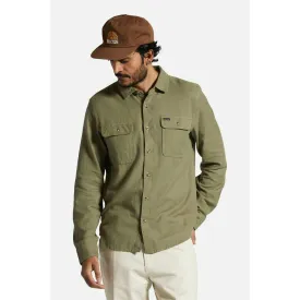 Brixton Bowery Men's Light Weight Flannel in Olive Surplus