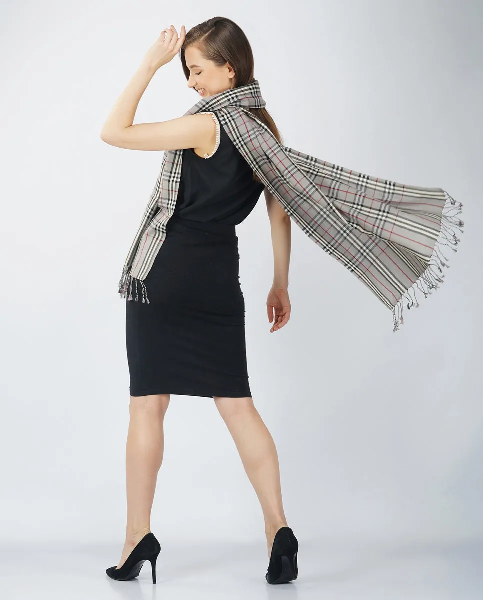 Casually Professional Checks Wool Wrap - Unisex Wrap