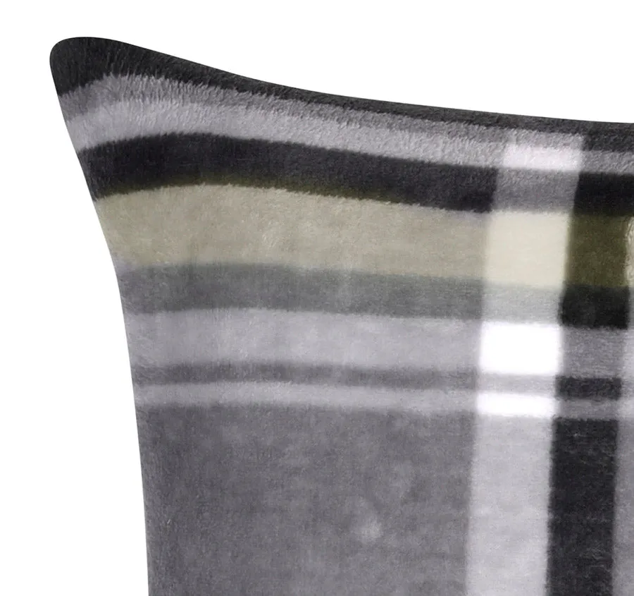 Chester Flannelette 43x43cm Filled Cushion Black