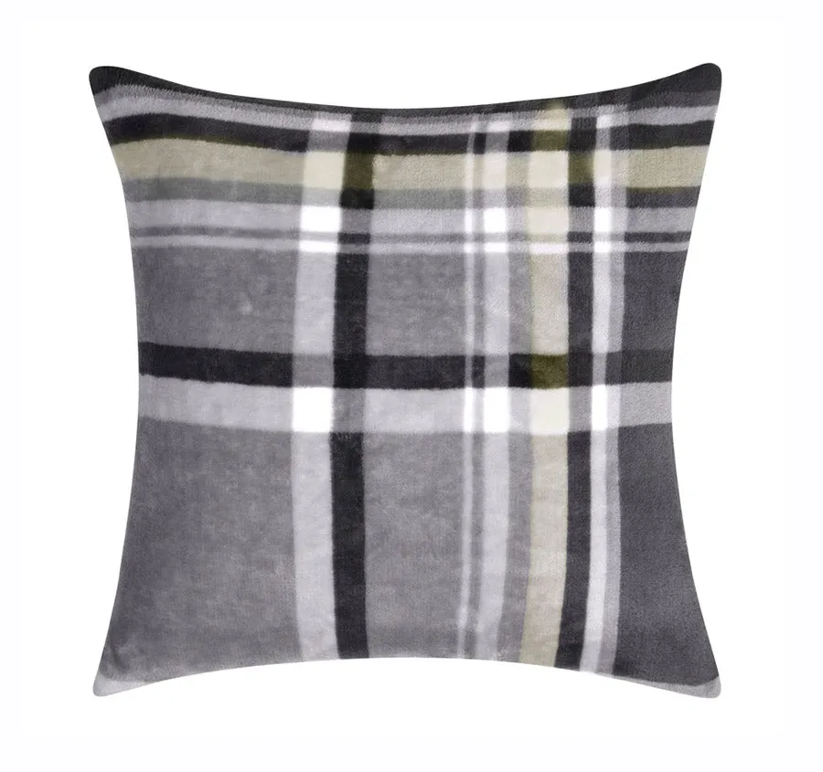 Chester Flannelette 43x43cm Filled Cushion Black