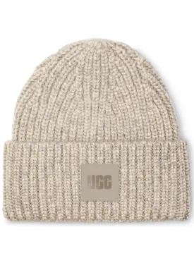 Chunky Rib Beanie with Logo in Lt Grey by Ugg Australia