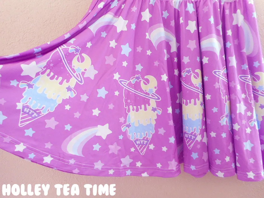 Cosmic Ice Cream Pink Skater Skirt [Made To Order]