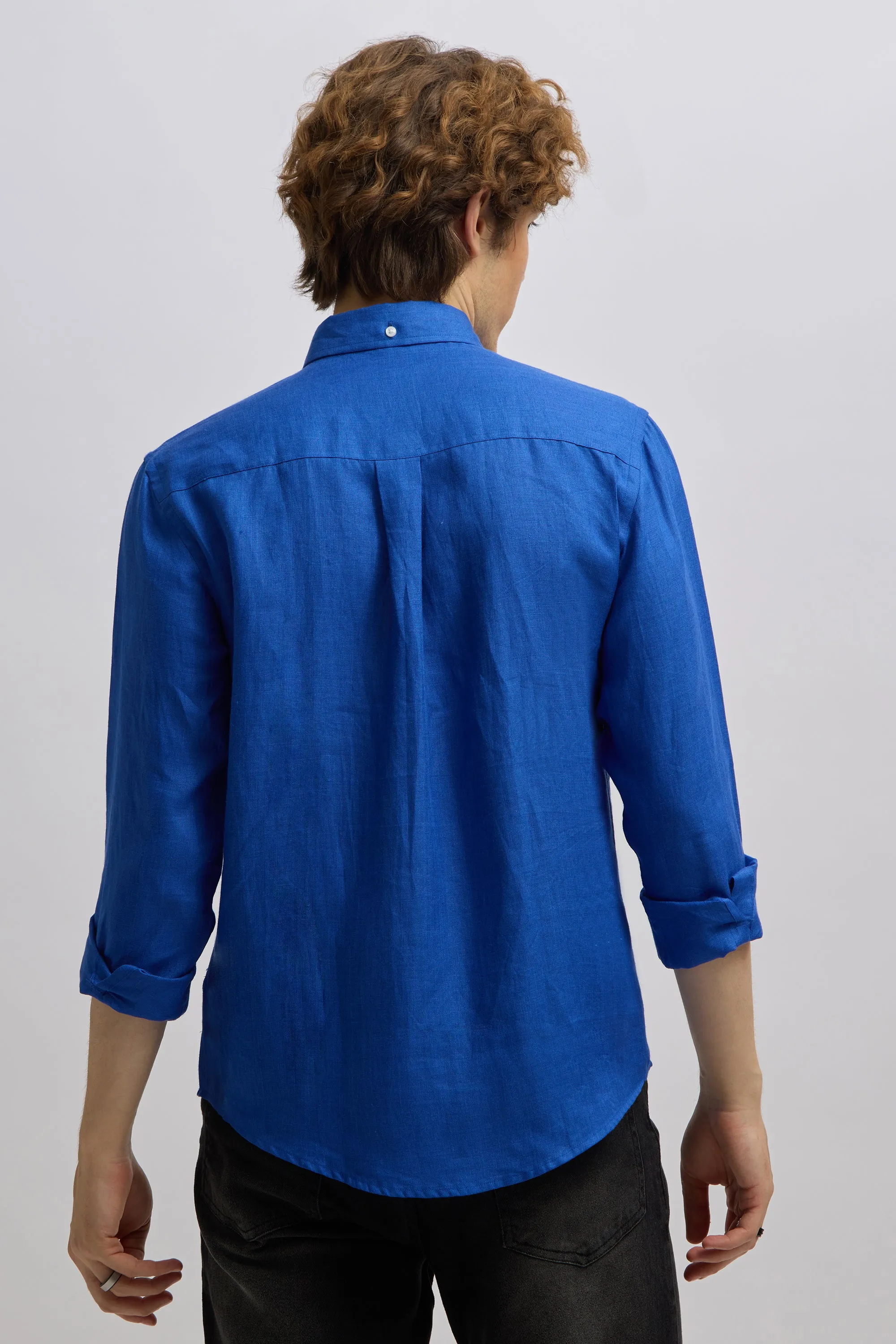 Epica - Premium 100% Linen Full Sleeve Shirt -Royal Blue