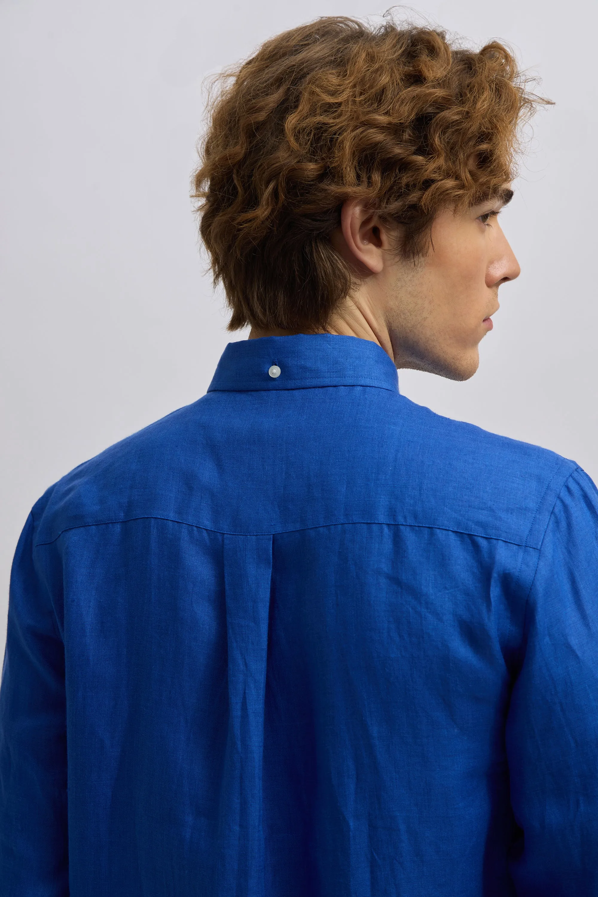 Epica - Premium 100% Linen Full Sleeve Shirt -Royal Blue