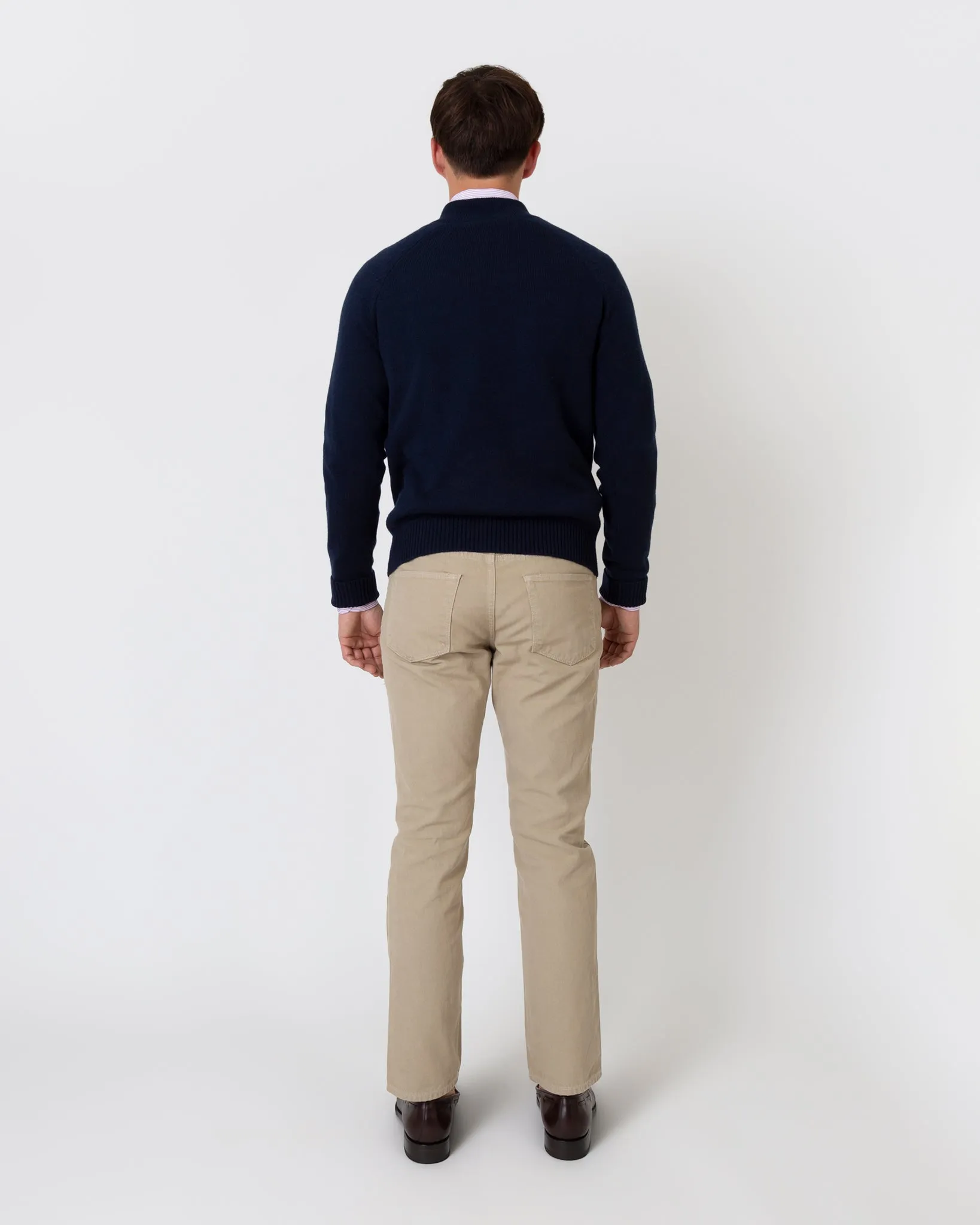 Half-Zip Sweater in Navy Cashmere