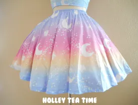 Magical Fairy Time (Rainbow Sunset) Mini Skater Skirt