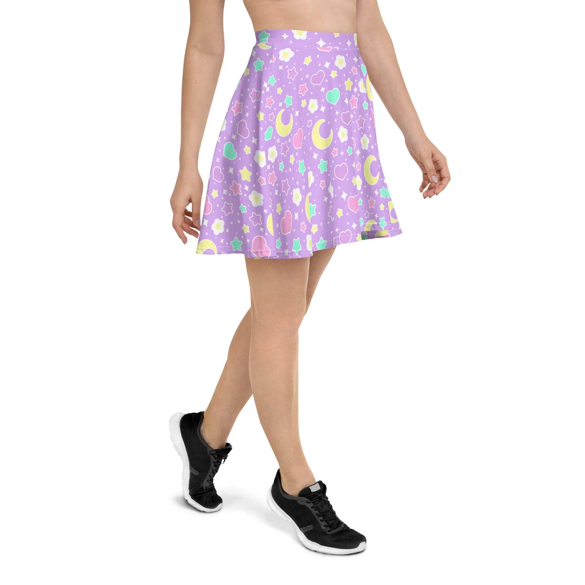 Magical Spring Purple Skater Skirt