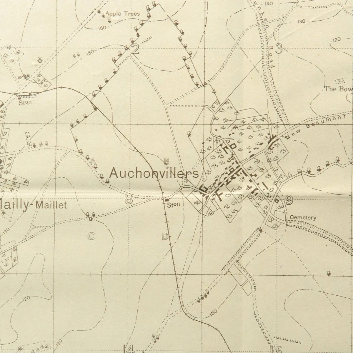 Original British WWI Trench Map Battle of Somme Beaumont-Hamel August 1916