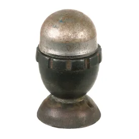 Original German WWI Trench Art Inert Egg Grenade & Artillery Fuse Candle Holder with Snuffer