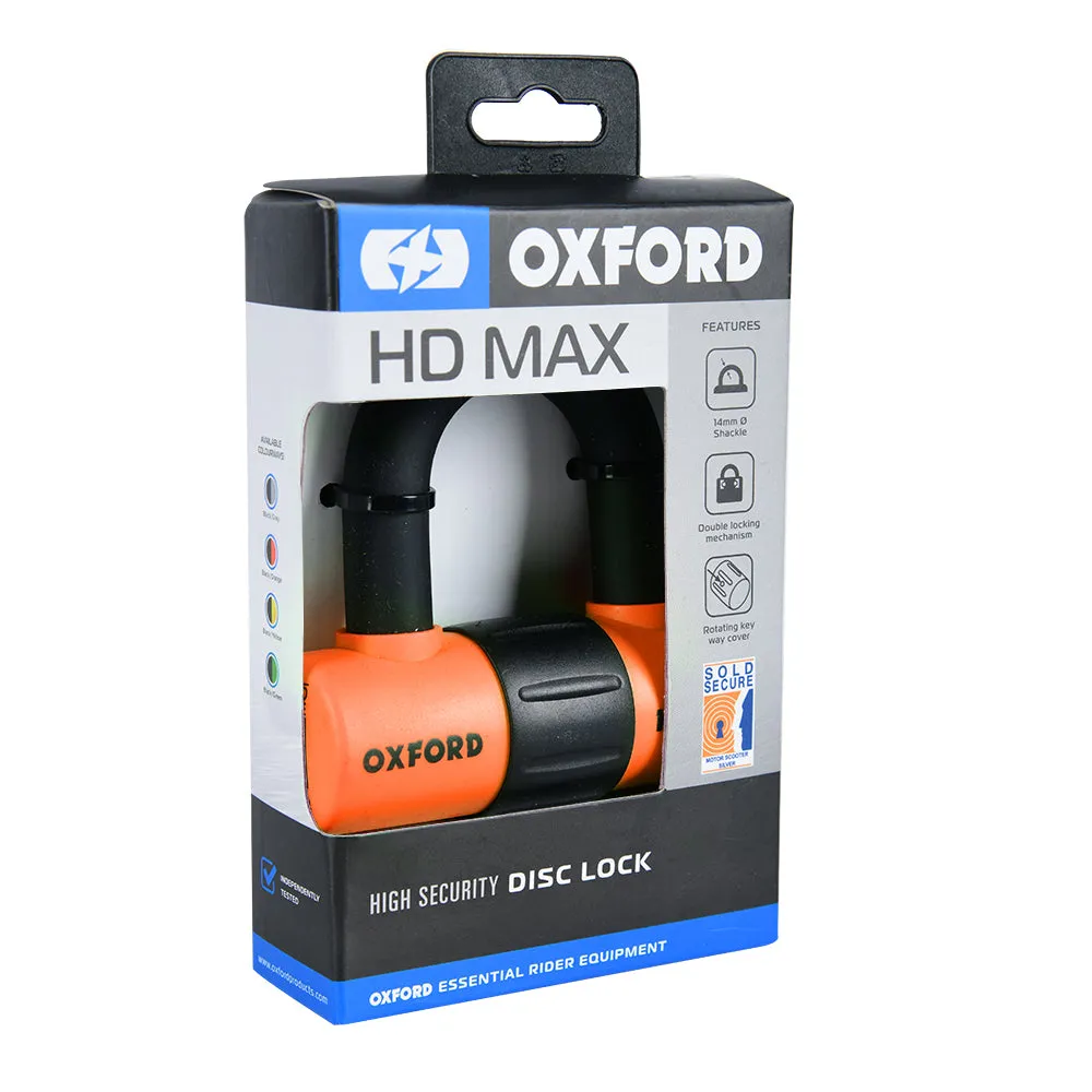 Oxford HD Max Orange Security Motorcycle Disc Lock