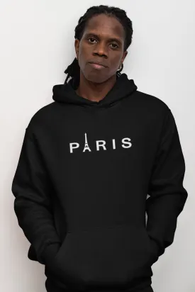 Paris Premium Non Zipper Black Hoodie