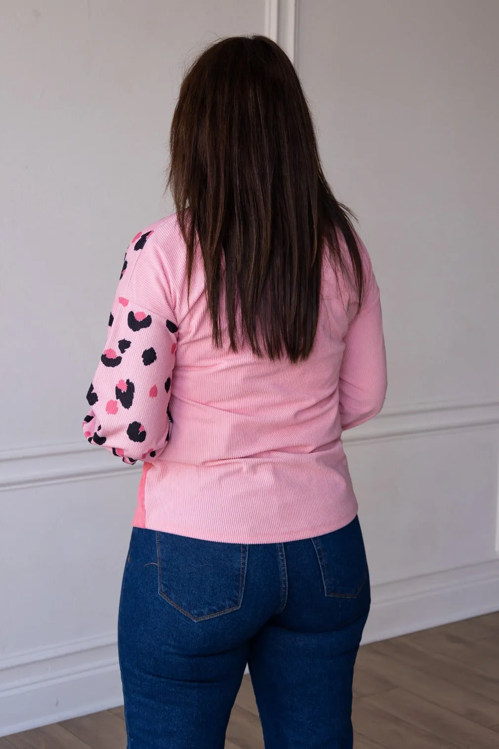 Pink Leopard Snowflake Top