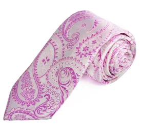 Pink Paisley Silk Men's Necktie