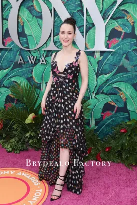 Rachel Brosnahan Black Printed Dress 2023 Tony Awards