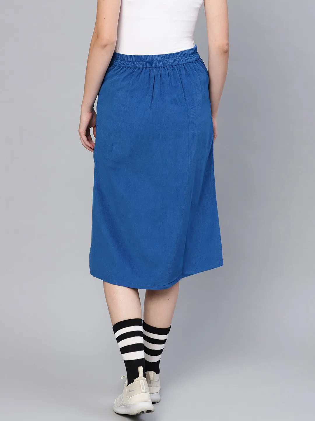 Royal Blue Corduroy Skirt