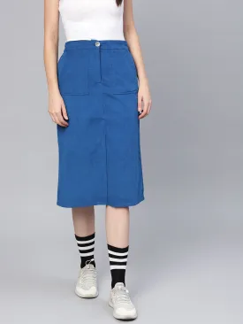 Royal Blue Corduroy Skirt