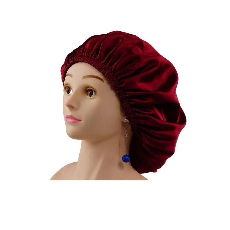 Silk Sleep Cap Wine Red - Dropshipping