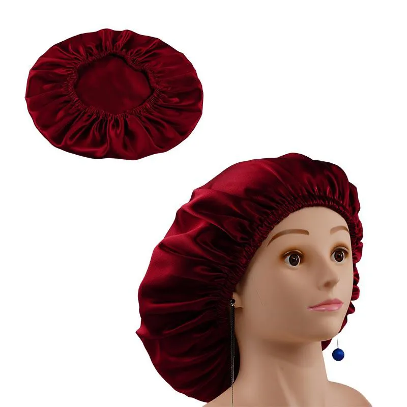 Silk Sleep Cap Wine Red - Dropshipping