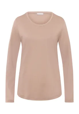 Sleep And Lounge Relaxed Round Neck Top | Mocha 77844-2819