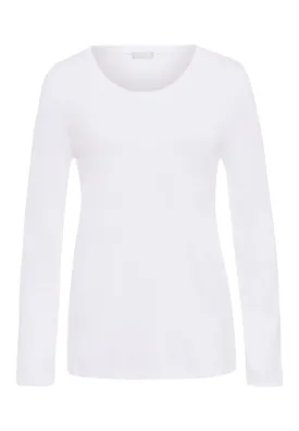 Sleep And Lounge Relaxed Round Neck Top | White 77844-101