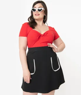 Smak Parlour Plus Size Black Mod Pocket Say It Loud Skirt