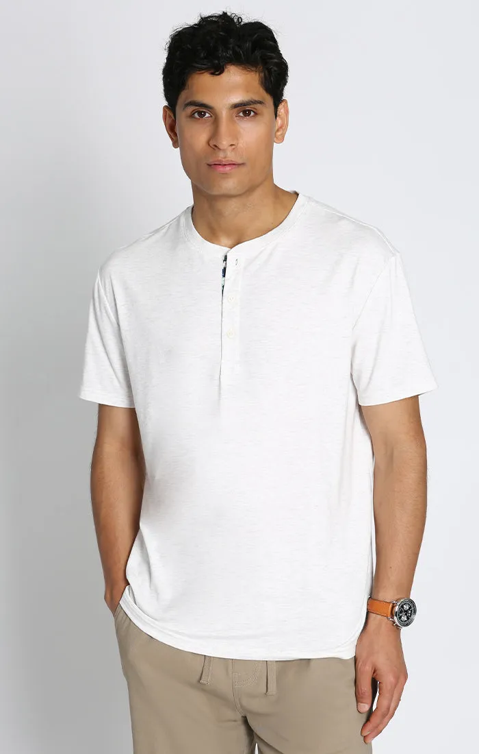 Stretch Poly Viscose Short Sleeve Henley