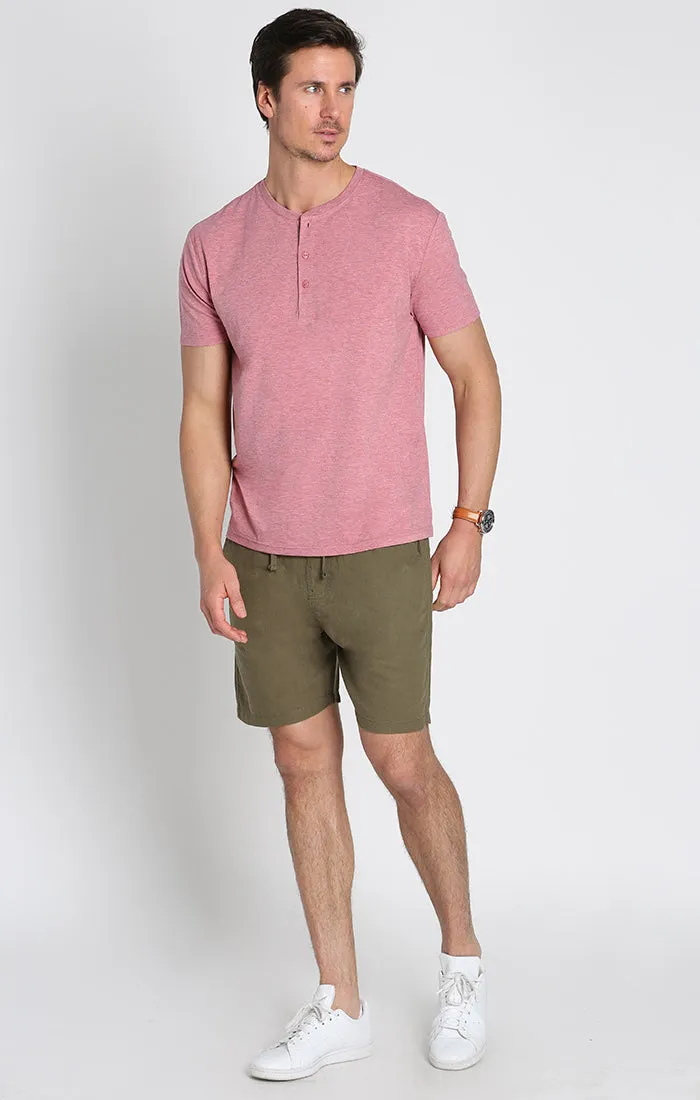 Stretch Poly Viscose Short Sleeve Henley