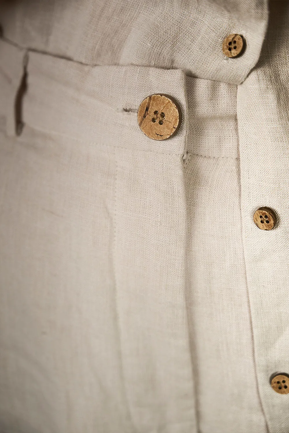 Tailored Linen Pants - Natural