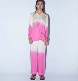 The Berry Leheriya Full Silk Set - Tye Dye Pink