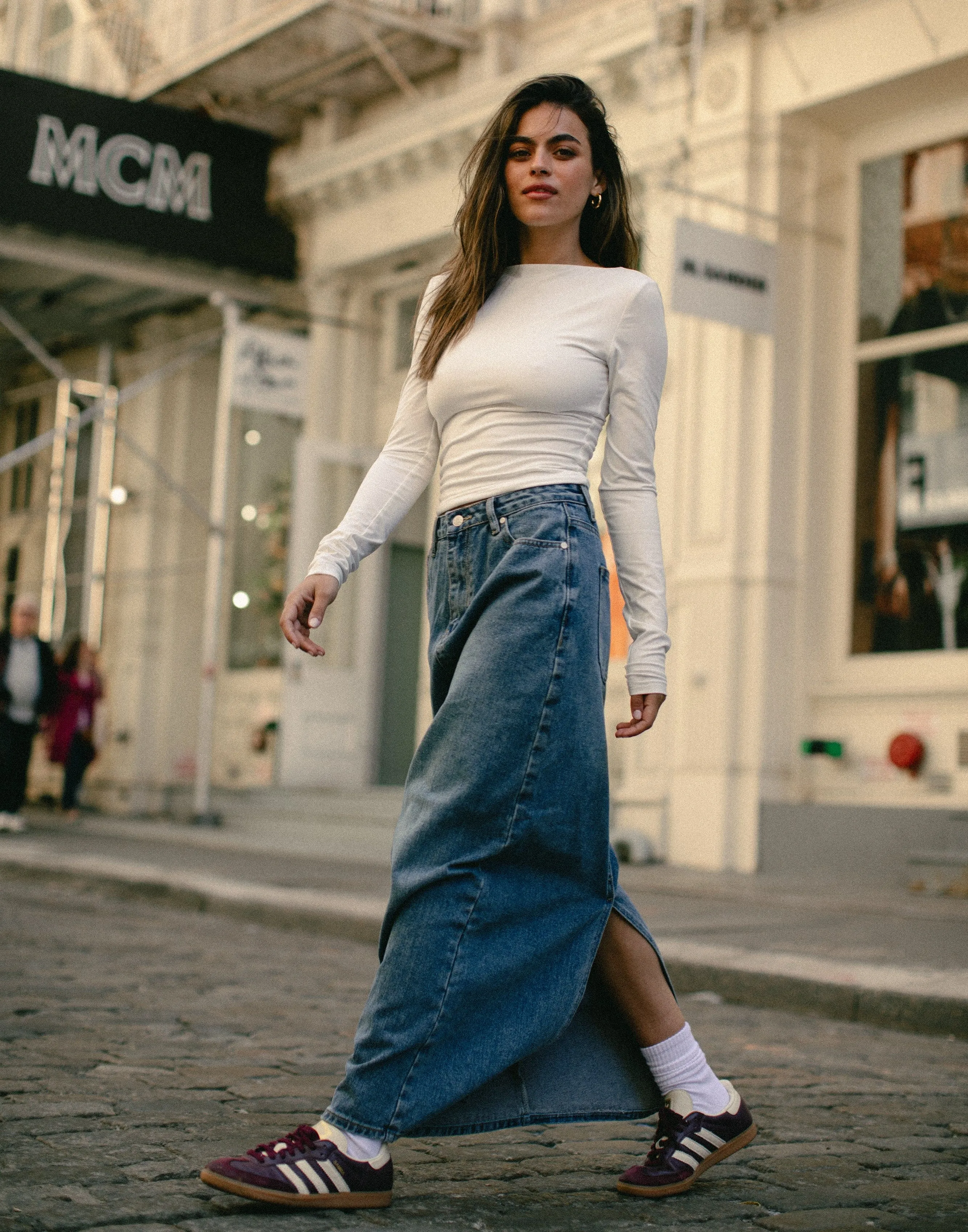 Tyler Denim Maxi Skirt (Faded)