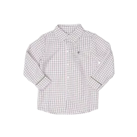 William Pink and Green Windowpane Oxford Shirt