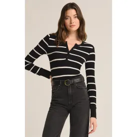 Z Supply Scarlett Rib Henley Black